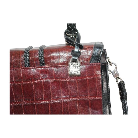 M.C. Marc Chantal Brown Alligator Croc Leather Handbag Purse Shoulder Crossbody - Picture 3 of 7